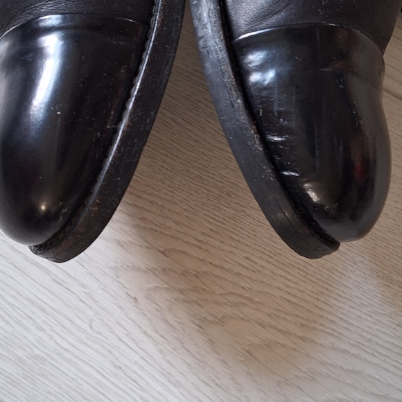 All Saints Black Leather Cap Toe Oxford Shoes 41 - Picture 8 of 13